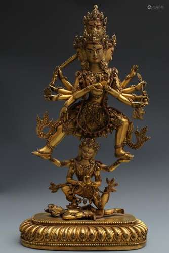 Gilt Bronze Figure Of Manjusri