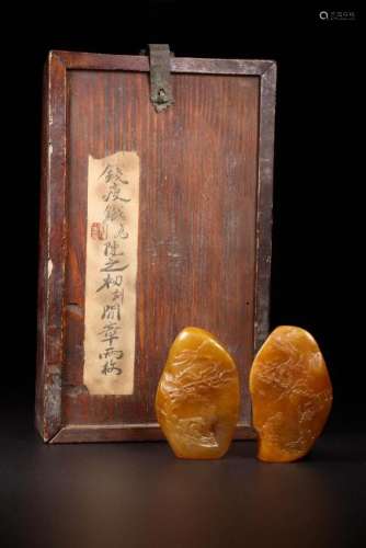 Pair Of Tianhuang Stone Seal