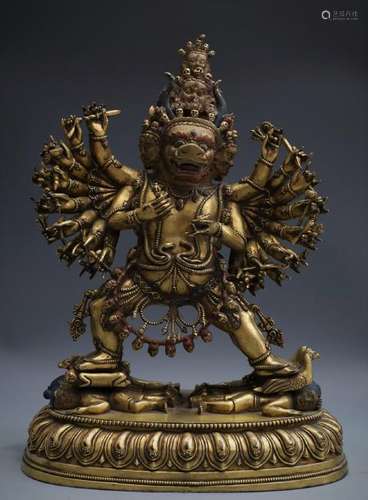 A Gilt Bronze Figure Of Yamantaka