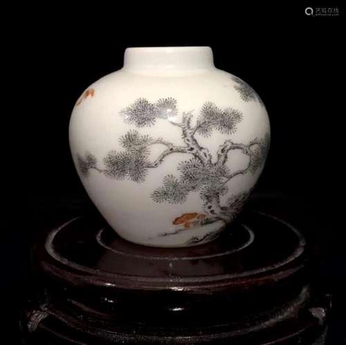 Porcelain Deer Water Pot With Mark