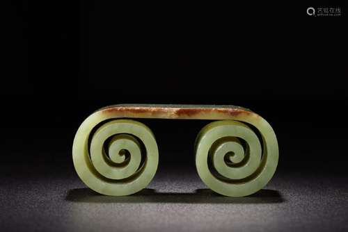 Light Green Jade Scroll Brush Rest