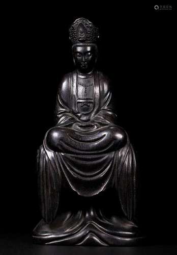 Carved Zitan Wood GuanYin