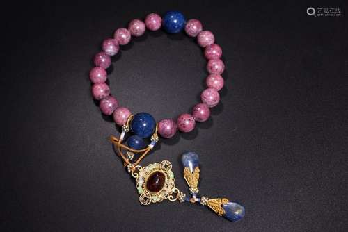 Ruby And Lapis Prayer Bracelet