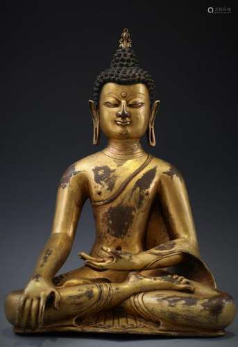 Gilt Bronze Figure Of Sakyamuni