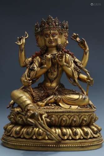 Gilt Bronze Figure Of Parnashavari
