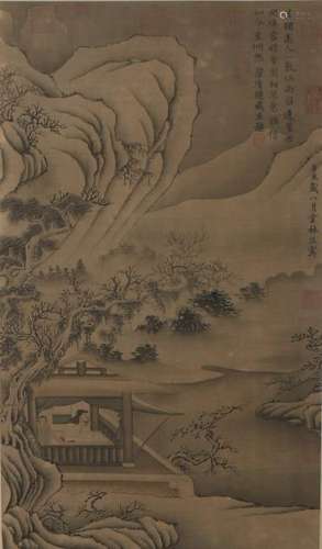 Chinese Scroll Painting On Silk