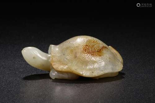 Carved White Jade Turtle