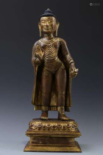 Gilt Bronze Figure Of Sakyamuni