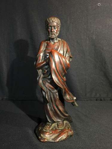 Chinese Bronze Standing Damo