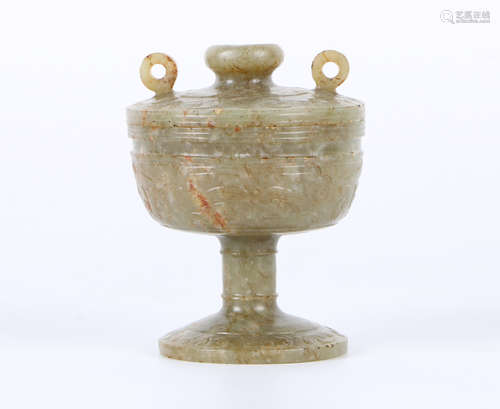 A Chinese Carved Jade Cup