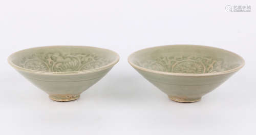 A Pair of Chinese Yaozhou Porcelain Bowls
