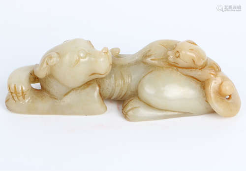 A Chinese Carved Jade Dog