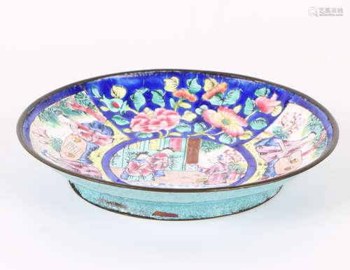 A Chinese Enamel Bronze Plate