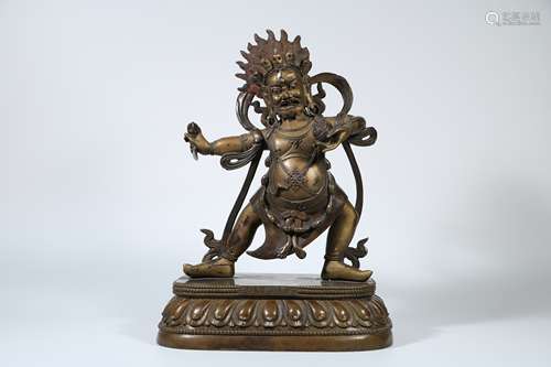 A Chinese Carved Bronze Buddha