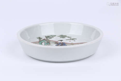 A Chinese Wu-Cai Porcelain Plate