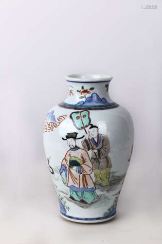 A Chinese Wu-Cai Porcelain Vase