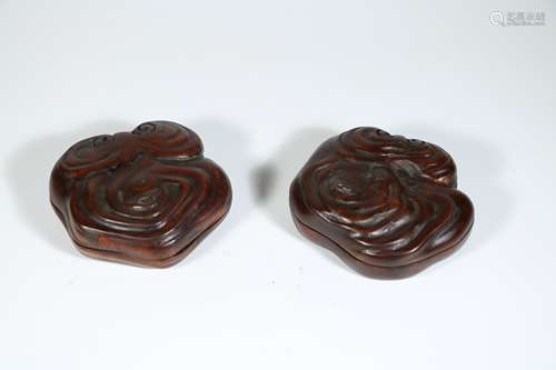 A Chinese Carved Chenxiang Incense Box with Cover