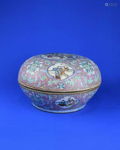 A Chinese Famille-Rose Porcelain Box