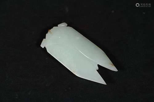 A Chinese Carved Jade Cicada