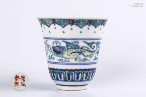 A Chinese Dou-Cai Porcelain Cup