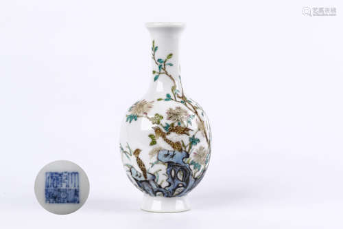 A Chinese Famille-Rose Porcelain Vase