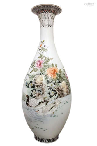 A Chinese Famille-Rose Porcelain Vase