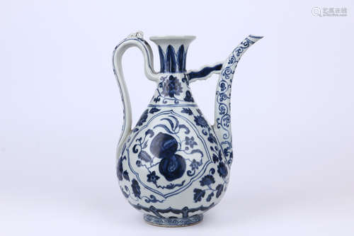 A Chinese Blue and White Porcelain Wine Pot