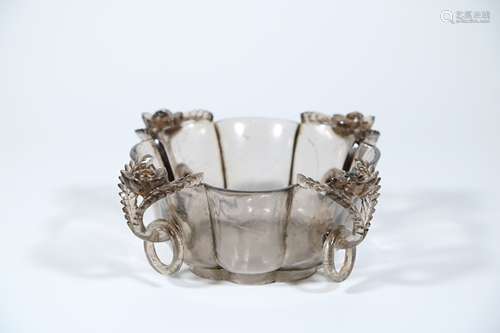 A Chinese Carved Crystal Bowl