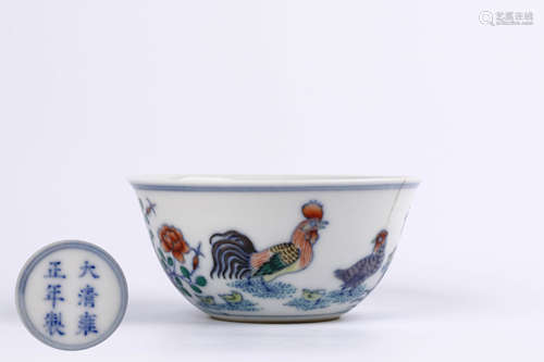 A Chinese Dou-Cai Porcelain Cup