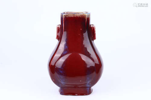 A Chinese Flambé Glazed Porcelain Vase