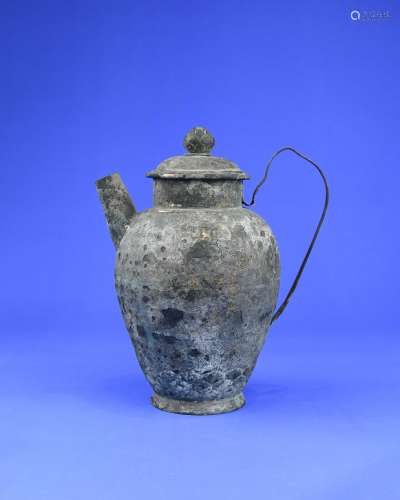 A Chinese Silver Tea Pot
