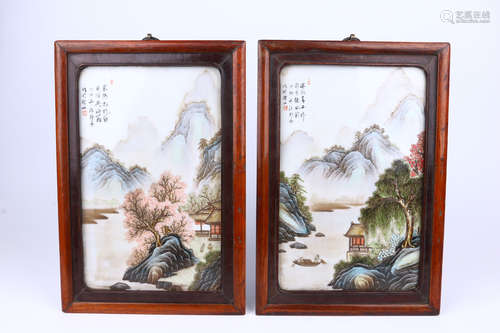 A Pair of Porcelain Plaques