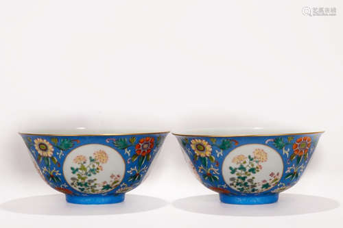 A Pair of Chinese Famille-Rose Porcelain Bowls