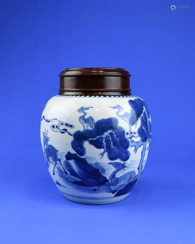 A Chinese Blue and White Porcelain Jar