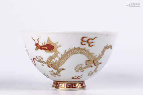 A Chinese Iron-Red Glazed Porcelain Bowl