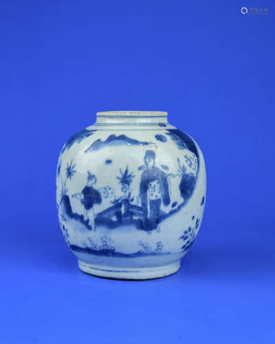 A Chinese Blue and White Porcelain Jar