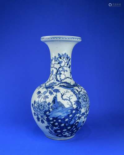 A Chinese Blue and White Porcelain Vase