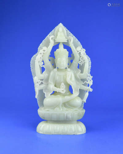 A Chinese Carved Jade Buddha