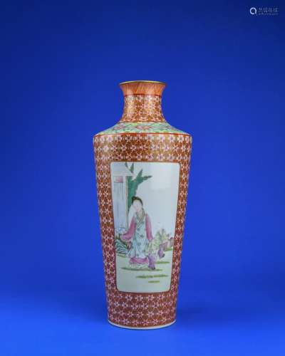 A Chinese Coral-Red Glazed Porcelain Vase