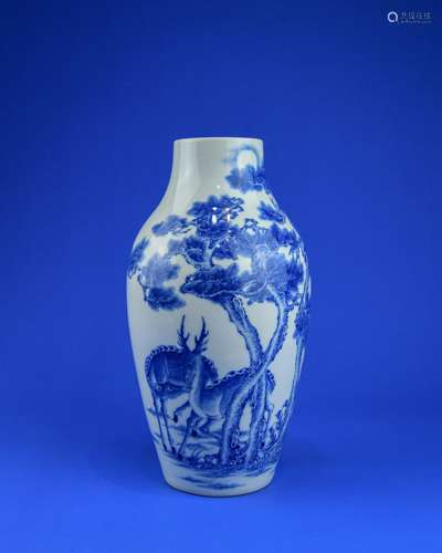 A Chinese Blue and White Porcelain Vase