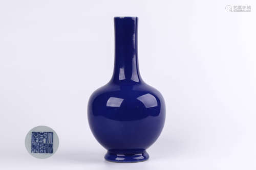 A Chinese Blue Glazed Porcelain Vase