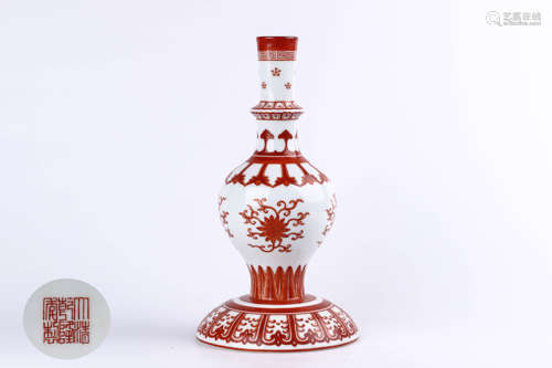 A Chinese Iron-Red Porcelain Vase