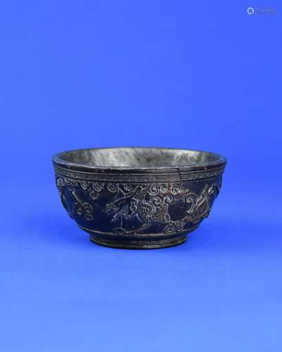 A Chinese Craved Wood Bowl