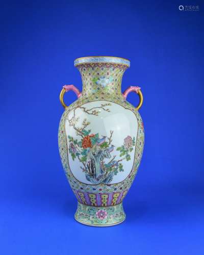 A Chinese Famille-Rose Porcelain Vase