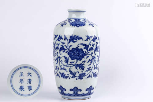 A Chinese Blue and White Porcelain Vase