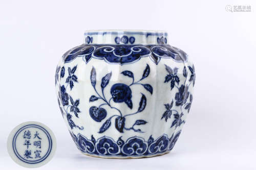 A Chinese Blue and White Porcelain Jar