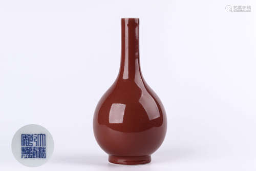 A Chinese Red Glazed Porcelain Vase