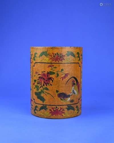 A Chinese Lacquer Brush Pot