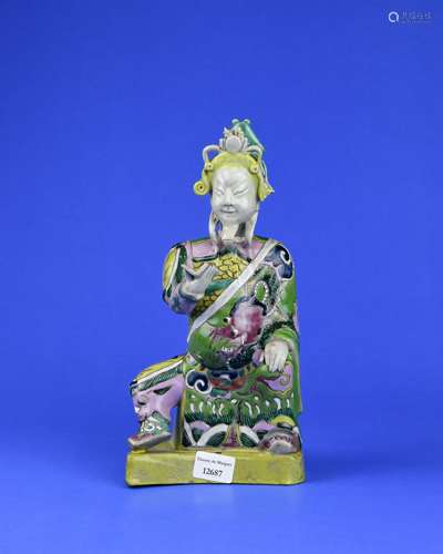 A Chinese Famille-Rose Porcelain Buddha