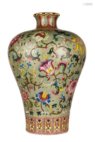 A Chinese Famille-Rose Porcelain Vase